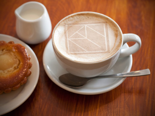 Cappuccino with pastry at Anna's Cafe